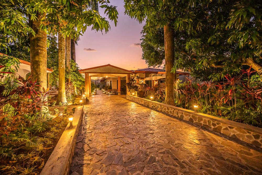 Entrance at sunset, Casa Oasis, Jaco Costa Rica